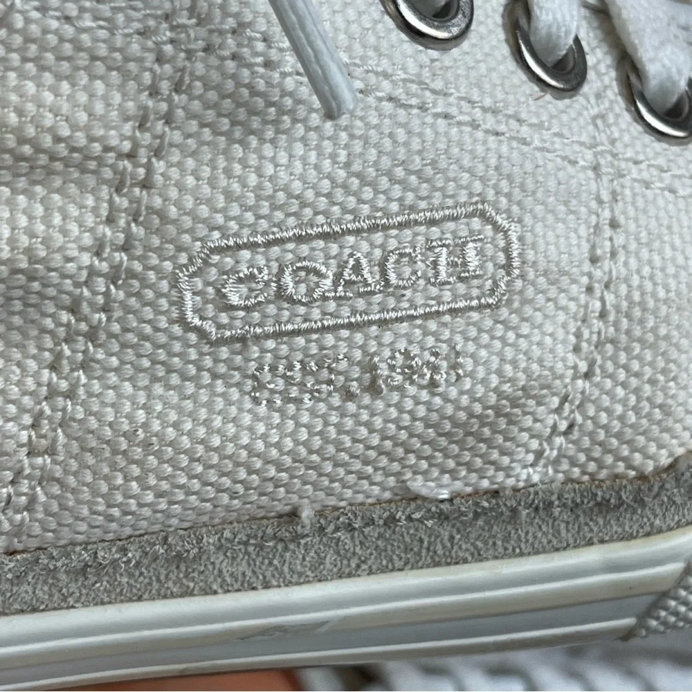 Coach Off-White Canvas Low-Top Sneakers Size 7.5